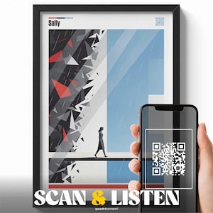 quadrisonanti - Stampa Artistica Sally di Vasco Rossi - SCAN & LISTEN - Poster Musica Italiana - Minimal Geometric Wall Art | Caos Pattern