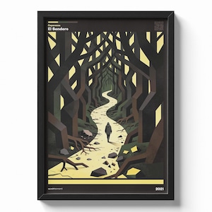 Quadrisonanti - Caparezza "El Sendero" - Poster in A4, A3, A2 en 30x40 cm met lijst - Scanbare QR-code voor het beluisteren van de muziek