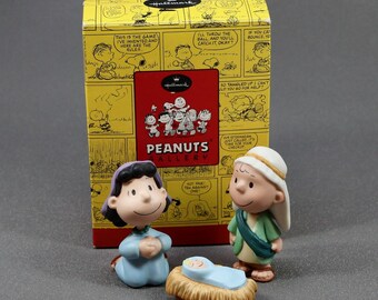 Hallmark 2001 Peanuts Nativity the Holy Family 3 Pc Set Peanut 