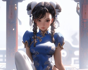 Realistic Style Chun Li Street Fighter Vinyl Sticker
