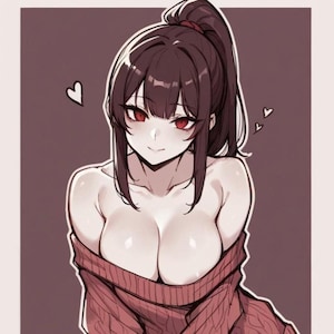 Cozy Anime Girl Holographic Vinyl Sticker