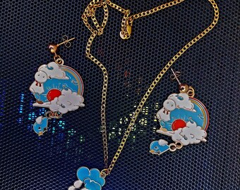 Rainy Day Earrings and Necklace Set