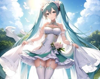 Wedding Dress Hatsune Miku Vinyl Sticker