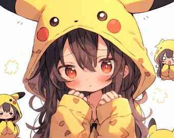 Pika Girl Vinyl Sticker