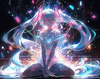 DISCOUNTED Halo Hatsune Miku Holographic Die Cut Vinyl Sticker