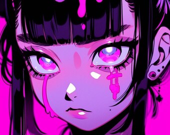 Vaporwave Harajuku Girl Vinyl Sticker