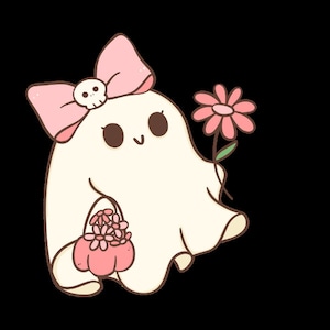 Kawaii Ghost Die Cut Holographic Vinyl Sticker