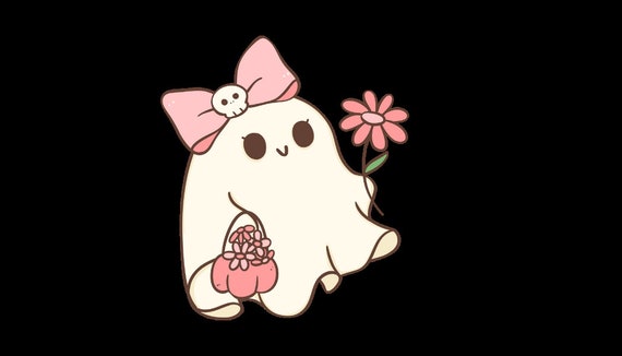 Kawaii Ghost Die Cut Holographic Vinyl Sticker