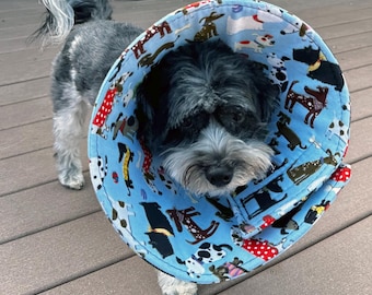 Soft Dog Cone – Dog Park Flannel Print Recovery Collar, Comfortable Foam Elizabethan Collar