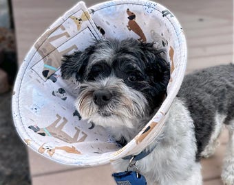 Soft Dog Cone – All Good Dogs Print Flannel Recovery Collar, Comfortable Foam Elizabethan Collar