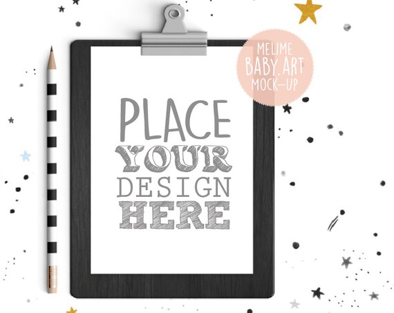 Clipboard Mockup Print Mockup Card Mockup Black And White