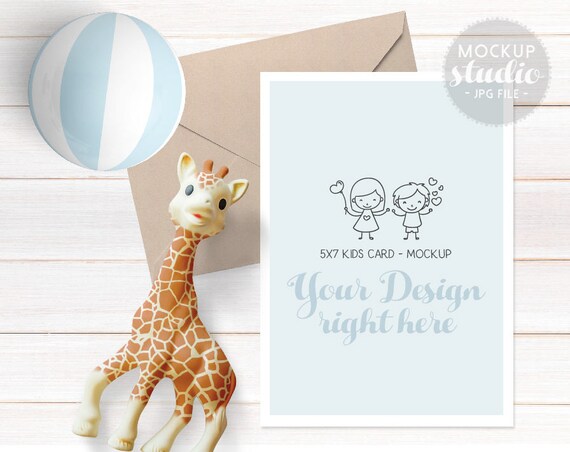 Download Baby Shower Mockup Card Mockup Kids Mockups 5x7 Kids