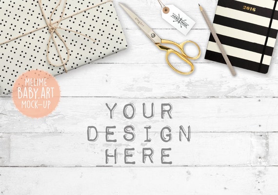 Feminine Desk Mock Up Styled Photography Mock Up Black