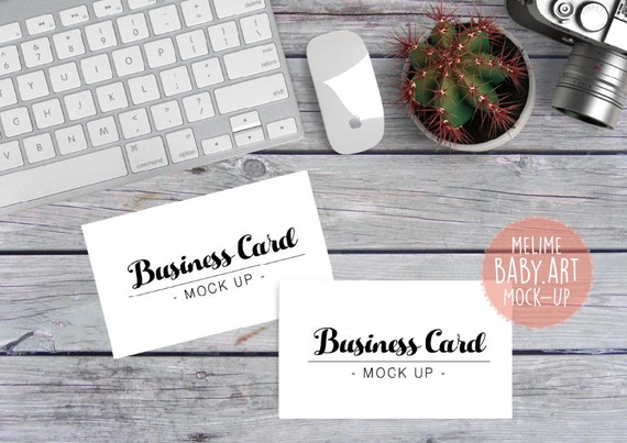 Business Card Mockup Styled Photography Mock Up Rustic Background