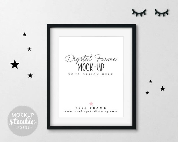 Black Frame Mockup 8x10 Frame Mockup Modern Nursery Frame