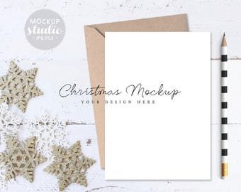 Download Free Christmas Mockup, 5x7 Christmas invite Mock, Flatlay Christmas Mockup, Styled Photography Mockup, Christmas Card Mockup (2017Tris.Christm) PSD Template