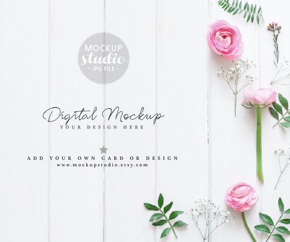 Floral Mockup White Wood Mockup Floral Wedding Mockup Spring