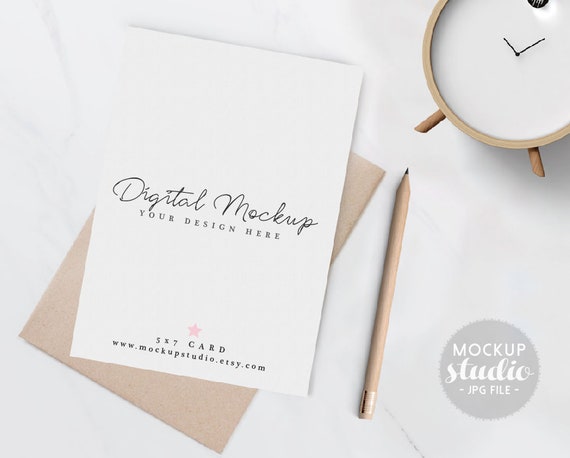 Download Modern Mockup Card Mockup 5x7 Invite Mockup Kraft Card ...