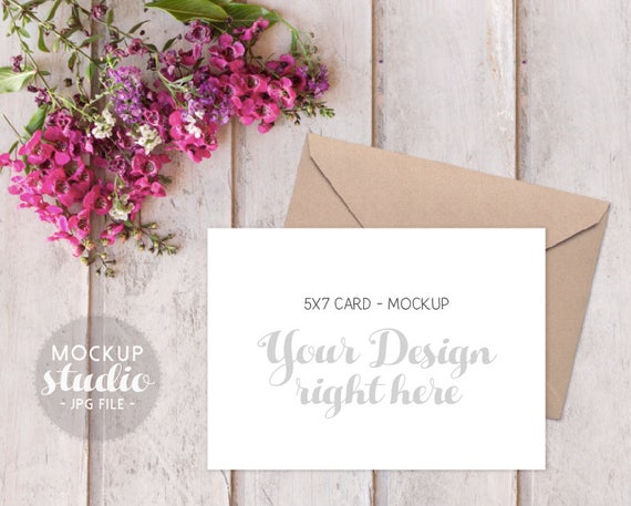 Invitation Mockup 5x7 Card Mockup Styled Spring Photography Mockup