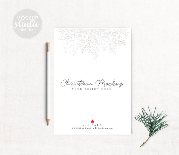 Christmas Mockup Christmas Card Christmas Theme Mockup Styled Photography