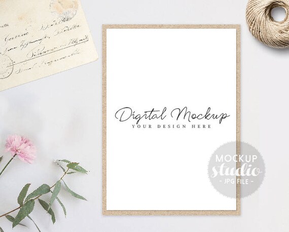 Card Mockup Vintage Mockup Wedding Card Mockup Styled Retro