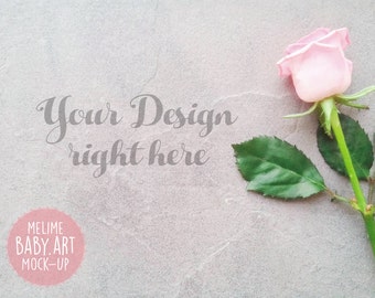 Download Free Floral Mockup, Styled Photography Mockup, Pink Rose Flower Mockup, Wedding scene Mockup (2.Rose) PSD Template