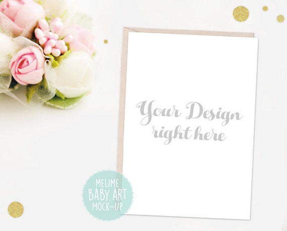 Card Mockup  Wedding Invitation Mockups  5x7 Invite Mockup  Styled