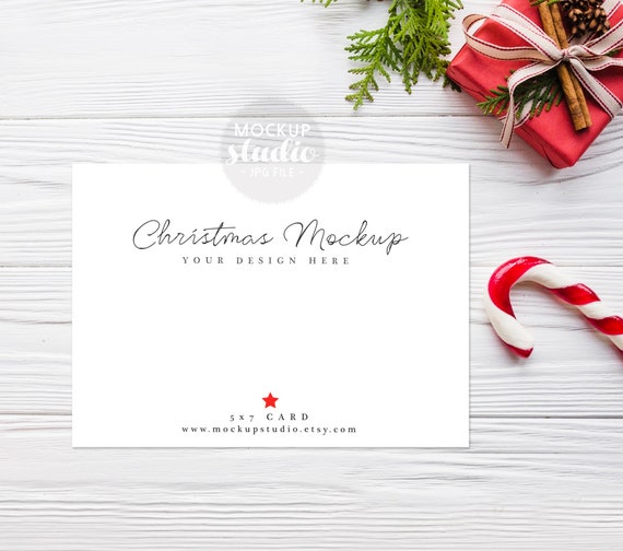 Download Christmas Mockup Christmas Card Template Flatly Mockup Holiday Invitation - T-Shirt Mockup Psd ...