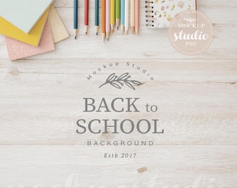 Back to School Scene Mockup – Kid Style Flat Lay for Product Display