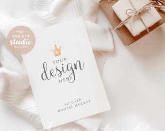 Birthday Invitation Mockup, 5x7 Card PSD Mockup (Digital Download)