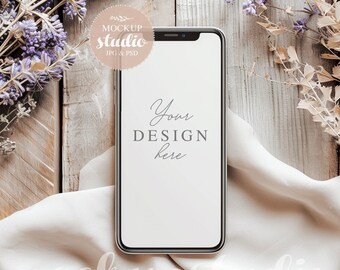 Elegant iPhone Screen E-Invite Mockup, Digital Invitation Display, Wedding Party Announcement Template Showcase