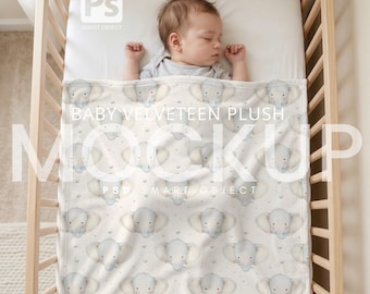 Maquette de couverture en peluche pour bébé : modèle PSD numérique 30 x 40 (téléchargement numérique)