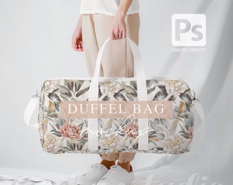 Adult Duffel Bag PSD Mockup, Smart Object Photoshop Template (Digital Download)