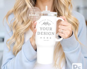 40oz Tumbler Mockup: PSD Insulated Mug Template (Digital Download)