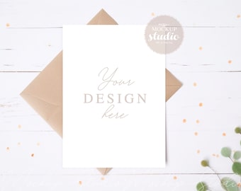 Confetti Card Mockup, PSD Mockup, Party Invite Mockup, Confetti Mockup, 5x7 Card Mockup, Party Invite Mockup