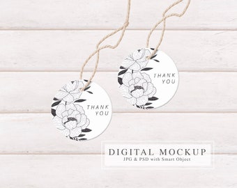 Round Gift Tags Mockup, Favor tag mockup, Boho Round Tags Mock up, Natural Tones Tag Mockup, Minimalist Round Gift Tags Mockup