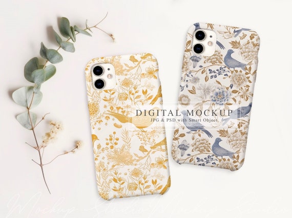 Minimal Phone Case Mockup, Eucalyptus Styled iPhone Photo (PSD)