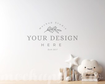 Minimalist Nursery & Kids’ Room Mockup | Empty Wall Interior Template for Children’s Spaces