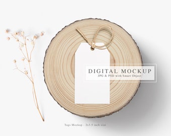 Minimalist Gift Tag Mockup, Clear Tag Mock up, Thank You Tag Mockup, Wedding Favor Tag Mockup Boho, 2x3.5 Tag Mock up