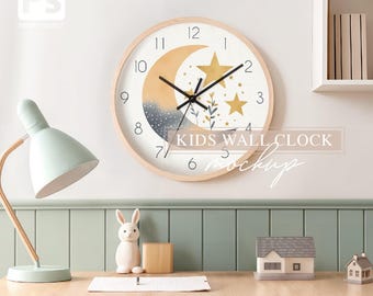 Maqueta de reloj de pared infantil: Marco de madera, objeto