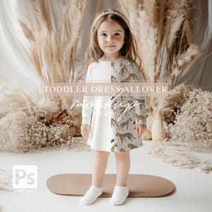 Toddler Dress Mockup: All-Over Print, Boho Kids (Digital Product)