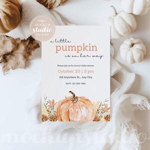 MAQUETTE de carte sur le thème de l'automne, maquette de carte de voeux, maquette minimaliste d'invitation à une fête d'Halloween, objet intelligent PSD de carte personnalisable