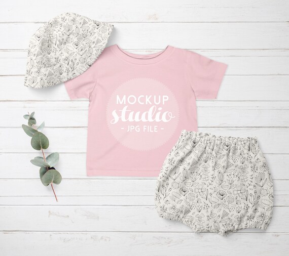 Download Cute Baby Girl T Shirt Mockup Pink T Shirt Kids Mockup Baby Etsy