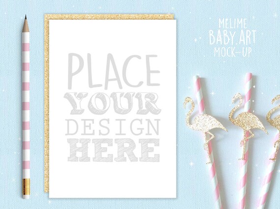 Invitation Mockup Gold Party Invite Mockups 5x7 Sower Party Etsy