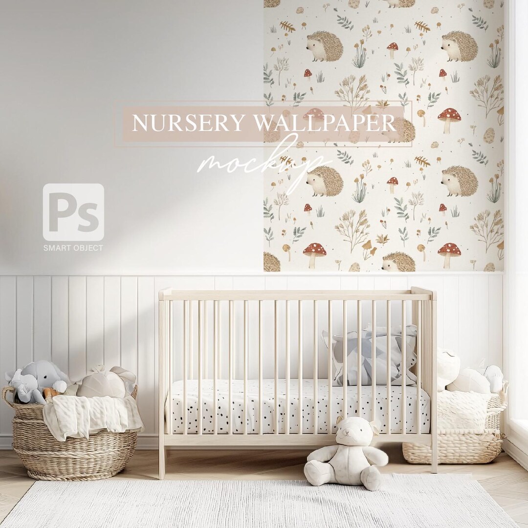 Nursery Wallpaper Mockup, Baby Room Decor (PSD & JPG) - Etsy