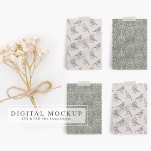 Digital Fabric Swatches MOCKUP In PSD And JPG Format - Smart Object Textile Mockup
