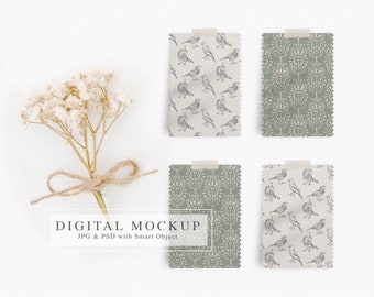 Digital Fabric Swatches MOCKUP In PSD And JPG Format - Smart Object Textile Mockup