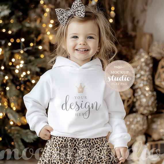 Kids Hoodie Mockup, Children Sweatshirt PNG Flat-Lay Template, Customizable Toddler Hoodie Design, Kids Christmas Apparel Mock-up