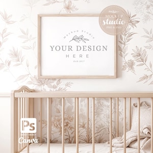 Kinderzimmer Bilderrahmen Mockup: Holzrahmen 200x300, Babyzimmer (Digitaler Download)