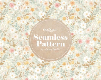 Motif floral transparent, Liberty, vert sauge, rose (téléchargement numérique)